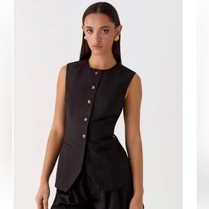 Peppermayo Tailored Vest in Black